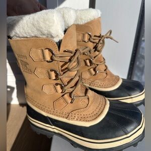 Sorel Tan and Black Winter Boots
